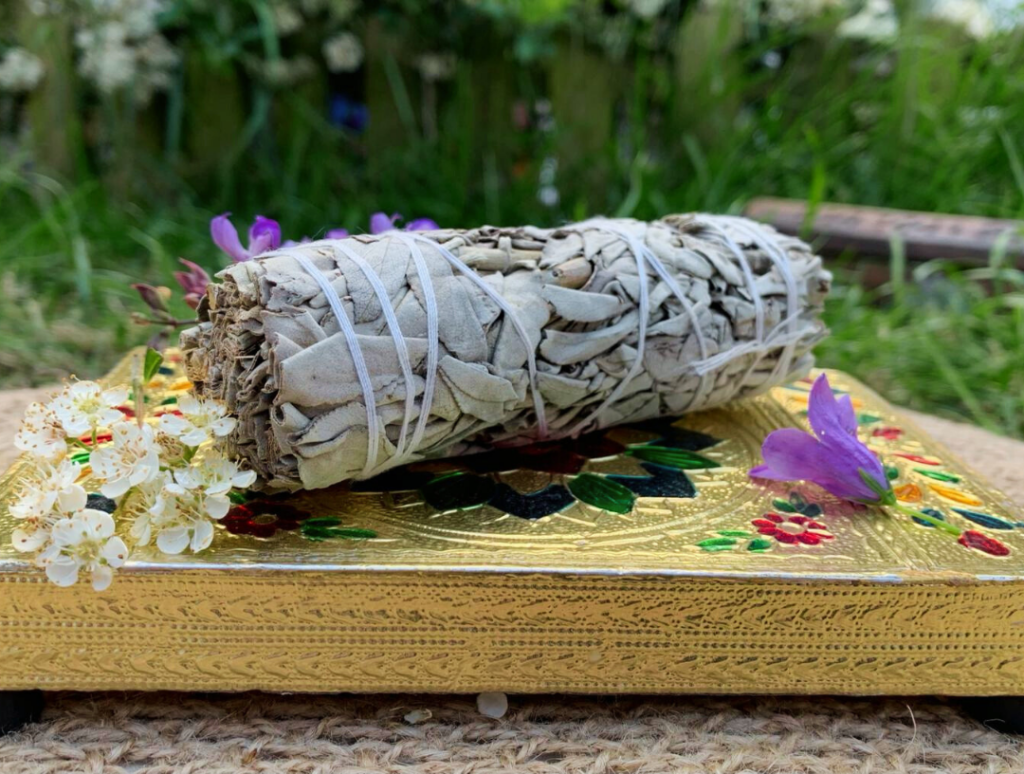 White Sage sat on a gold base