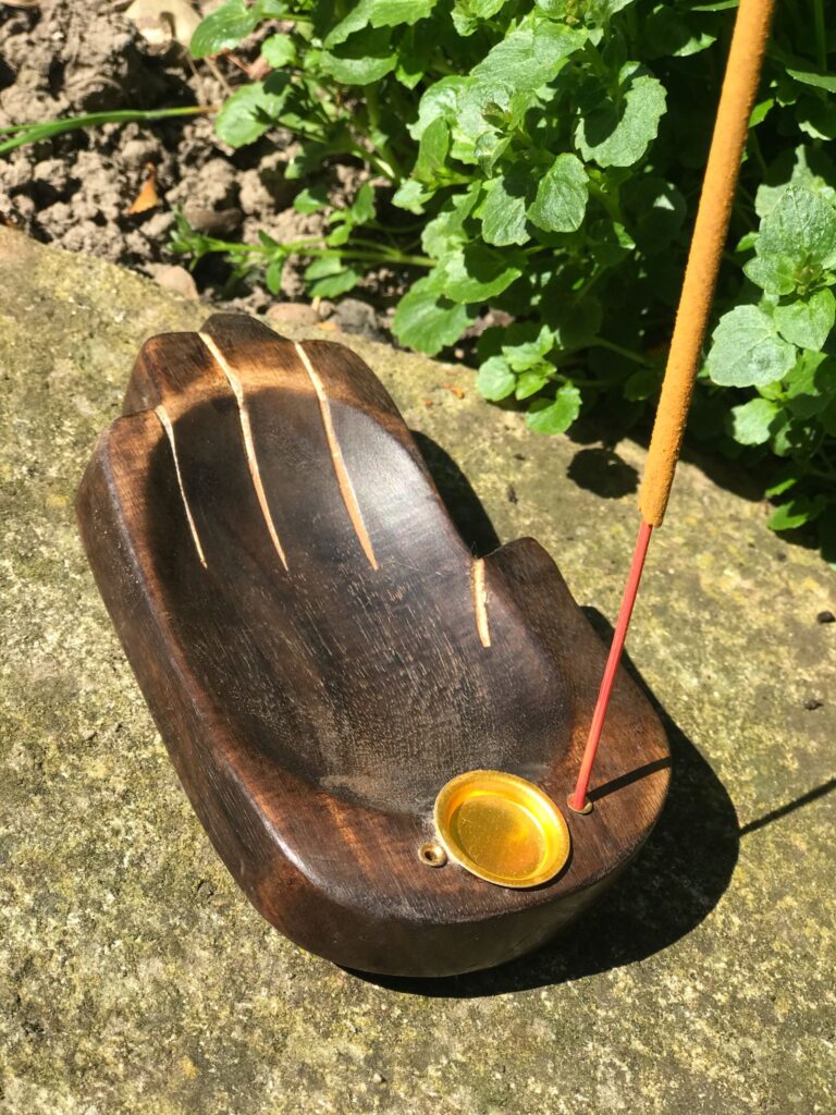 Wooden Hand Incense Holder